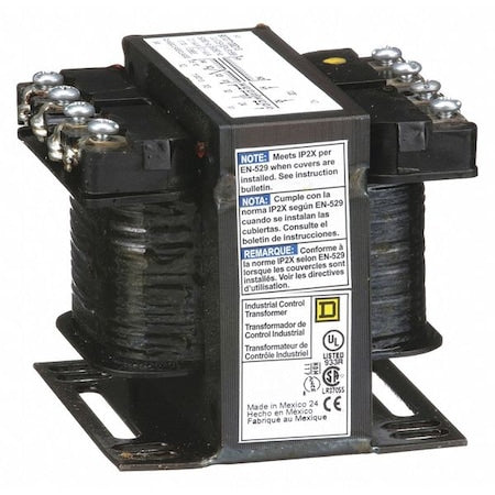 Control Transformer, 100 VA, Not Rated, 12/24V AC, 120V AC