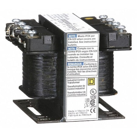 Control Transformer, 50 VA, Not Rated, 12/24V AC, 120V AC