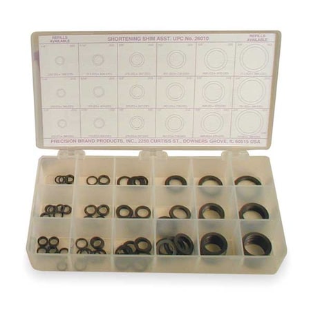 Shortening Shim Assortment,270 pcs,Steel