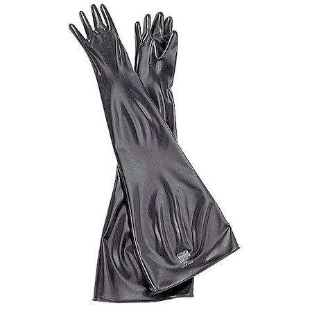 Seamless Dry Box Gloves, Neoprene, 32" L, 30 mil, Black, 1 PR