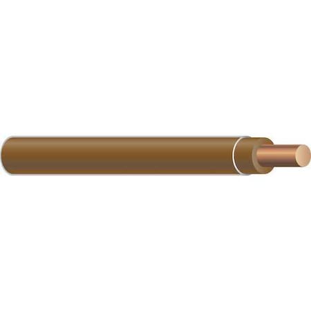 THHN Building Wire, Copper, 10 AWG, 1C, Brown, Solid, 500 ft