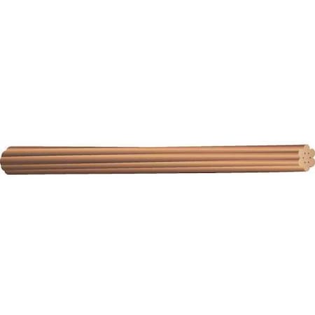 Bare Grounding Wire, Copper, 4 AWG, 1C, Bare, Stranded, 198 ft