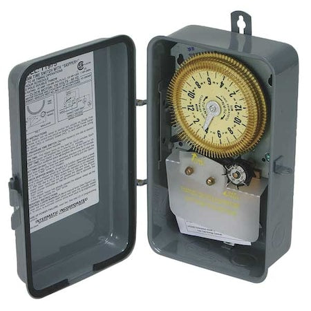 Electromechanical Timer,24 hr,SPDT,Metal