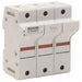 Finger Safe Fuse Block, J UL Class, 600V AC/DC Volt Rating, 3 Poles, Pressure Plate