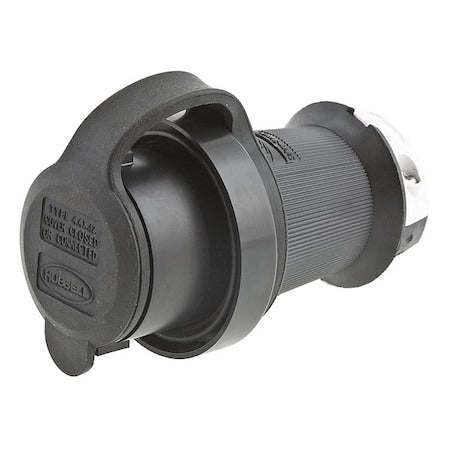 Watertight Locking Plug, L16-20P, 20 A, 480V AC, Three Phase, 3 Pole, Screw Terminals, Black, White