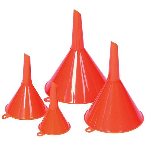 Funnel Set, 4 Piece, Polyethylene, includes 3/4, 2, 5 and 10 oz funnels, 4 3/8 x 6 1/4 in