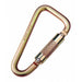 Carabiner, Auto-Lock, Pear, 7 in Length, 1-3/16'' Gate Opening, Zinc Plated steel, Gold