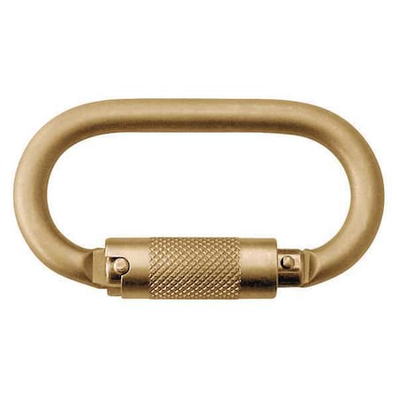 Carabiner, Auto-Lock, 4-19/64" Length, 3/4" Gate Opening, Zinc Plated steel, Gold