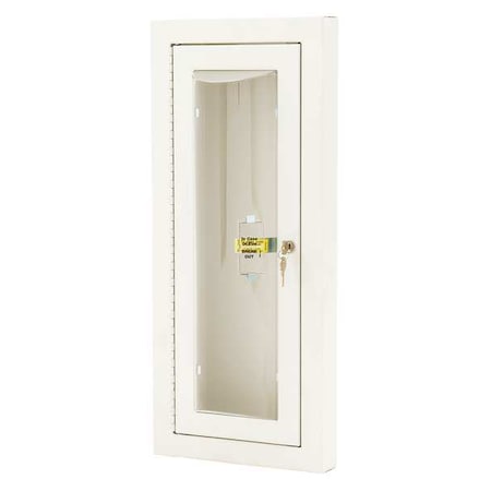 Fire Extinguisher Cabinet, Semi Recessed, 26 3/4 in Height, 10 lb