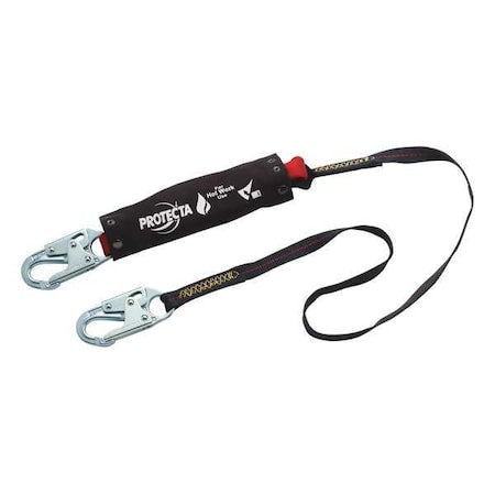 PRO(TM) Pack Shock Absorbing Lanyard, 6 ft. Length, Snap Hook, Steel, 1 Leg(s)