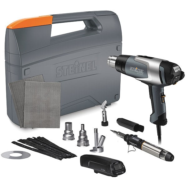 Heat Gun Kit,  Electric Powered,  120V AC,  Adjustable Temp. Setting,  1, 600 W Watt,  Pistol Handle