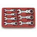 7 Piece 72-Tooth 12 Point Stubby Flex Head Ratcheting Combination SAE Wrench Set