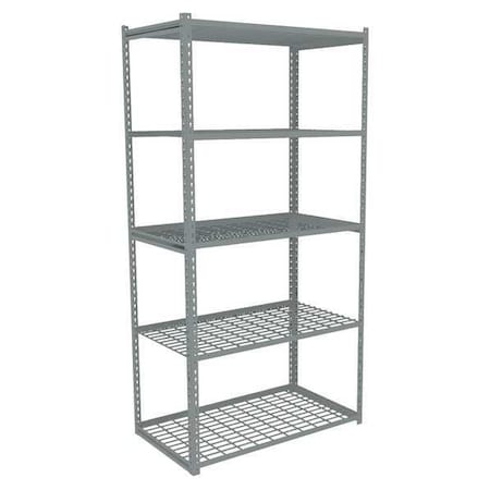 Boltless Shelving Unit,  24"D x 42"W x 84"H,  5 Shelves,  Carbon Steel