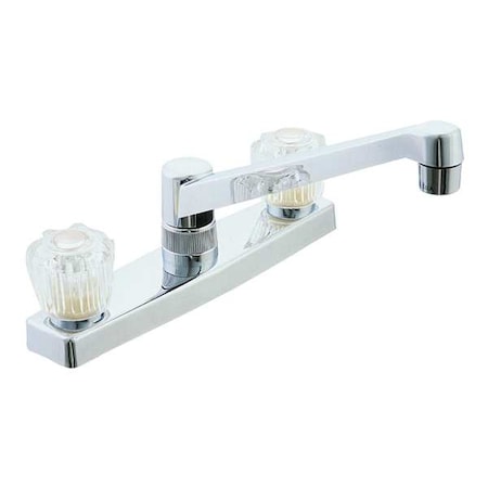Manual,  8" Mount,  2 Hole Straight Kitchen Faucet