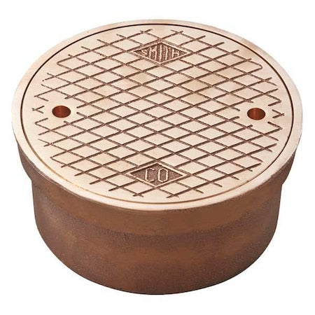 Round Floor Cleanout, Polished Bronze, 4", Inside Caulk
