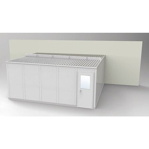 3-Wall Modular In-Plant Office, 8 ft 1 3/4 in H, 20 ft 4 1/2 in W, 16 ft 1 1/4 in D, Gray