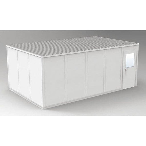 4-Wall Modular In-Plant Office, 8 ft 1 3/4 in H, 20 ft 4 1/2 in W, 12 ft 4 1/2 in D, Gray