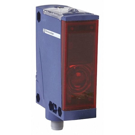 Multimode Photoelectric Sensor, M12, Right Angle, Rectangular, Selectable Light On/Dark On, NPN and PNP