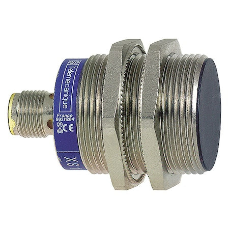 Cylindrical, Inductive Proximity Sensor, 30 mm Dia., Brass, M12, 3 Wires, Shielded