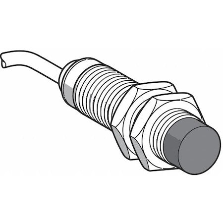 Cylindrical, Inductive Proximity Sensor, 24 mm Dia., PBT, 2 m, Bare Wire, 3 Wires, Shielded