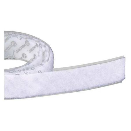 Reclosable Fastener, Acrylic Adhesive, 75 ft, 4 in W, White