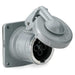 Watertight Pin & Sleeve Receptacle, 60 A, 600V AC/250V DC, Single Phase, 4 Pole, Style 1 Grounding