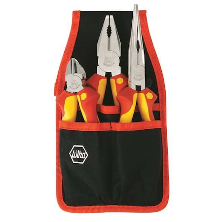3 Piece Bi-Material Grip Plier Set Insulated Handle
