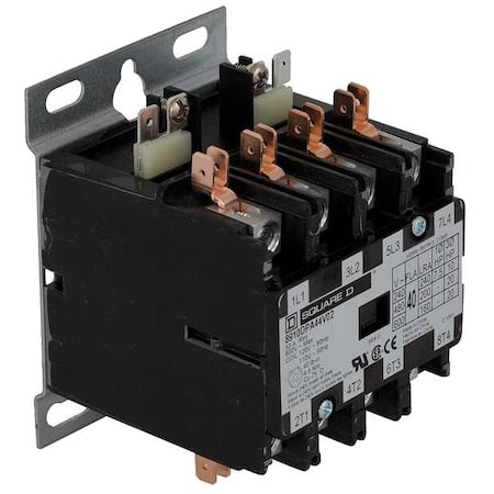 Definite Purpose Magnetic Contactor, 24V AC, 4 P, Non-Reversing, 3 Phase, Box Lug & Quick Connect