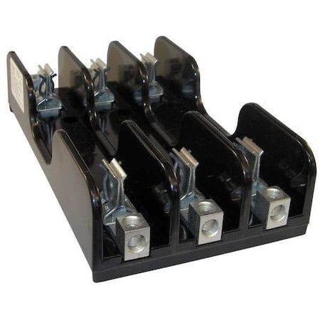 Open Fuse Block, R UL Class, 600V AC/DC Volt Rating, 3 Poles, Box Lug