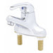 Manual Low Arc Bathroom Faucet, 4" Mount, Polished Chrome 2 Hole