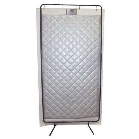Acoustic Panel, 0.75 NRC, Steel (Frame), Vinyl (Barrier), 4 ft W, 8 ft L, 1 in Thick, Gray