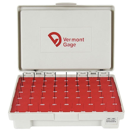 Pin Gage Set, Plus, 0.20-1.28mm, Black