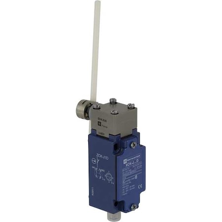 Heavy Duty Limit Switch, Adjustable Rod, Rotary, 1NC/1NO, 4A at 240V AC, Actuator Location: Side