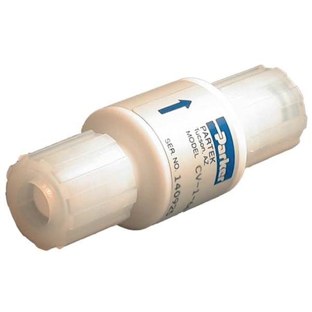 Check Valve, CV-1 Series, 1/4 in, PARGRIP x PARGRIP, Inline, PTFE Body