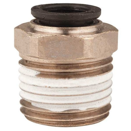 Push-Fit Fitting, 10mm Tube Size, Brass, Silver, 10 PK