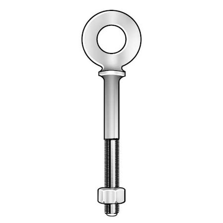 Eye Bolt With Shoulder, 1-1/2"-6, 6 in Shank, 2-1/2 in ID, Steel, Galvanized