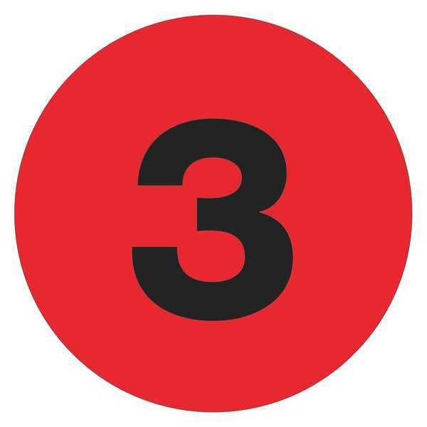 Tape Logic® Number Labels, "5", 1" Circle, Fluorescent Yellow, 500/Roll