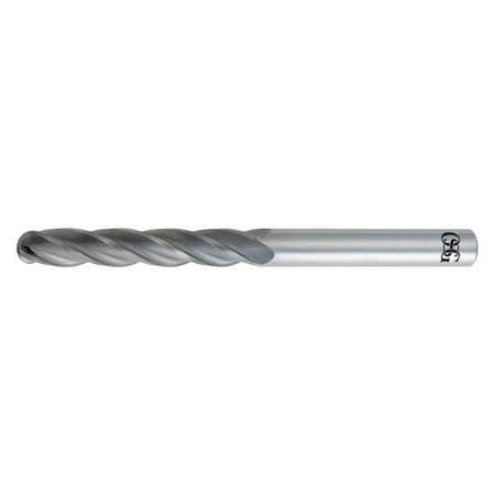 Ball End Mill,6" L,1/2" Shank dia.,TiALN