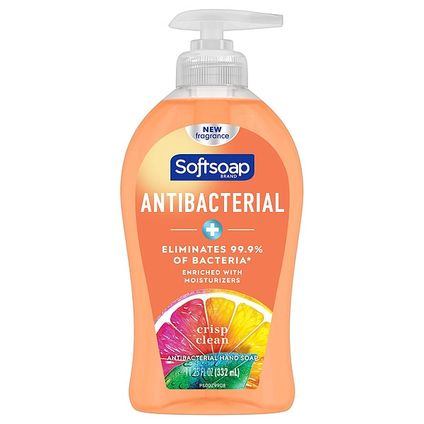 Liquid Hand Soap, Antibacterial, Crisp Clean Fragrance, 11.25 oz Pump Bottle, 6 PK
