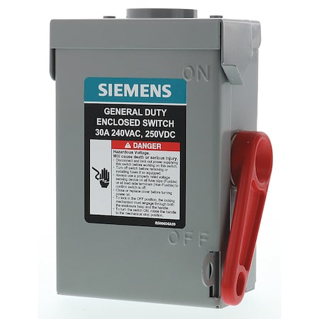 Non-Fusible, Safety Switch, General Duty, 240 V, 3PST, NEMA 3R