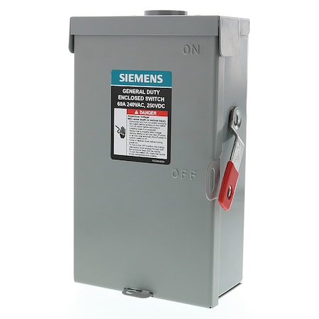 Fusible, Safety Switch, General Duty, 240 V, 2PST, NEMA 3R