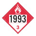 LabelMaster® Z-IDM Combustible Liquid Placard UN 1993 Permanent Vinyl, 25/Pack