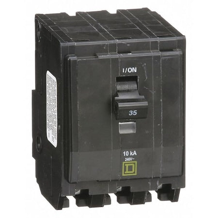 Miniature Circuit Breaker, QO Series, 35A, 3 Pole, 120/240V AC, 10kA at 120/240V AC