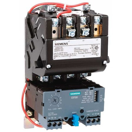 NEMA Magnetic Motor Starter, Non-Reversing, 1NO, 480V AC, 3 P, Screw