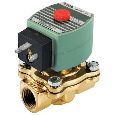 Solenoid Valve, 2-Way, 2-Position, Normally Closed, 1/2 in Pipe Size, 24V AC, High Flow, Aluminum