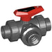 1/2" FNPT PVC Ball Valve 3-Way True Union