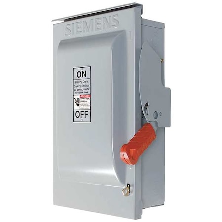 Fusible, Safety Switch, Heavy Duty, 600 V, 3PST, NEMA 3R