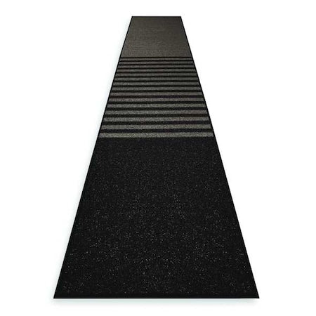 Entrance Runner, Polypropylene, 3/8 in Thick, Black, 4 ft W x 12 ft L