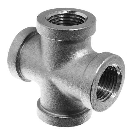 Stainless Steel Cross Fitting, 1.5 in Pipe Size, Class 150, BSPT Threads