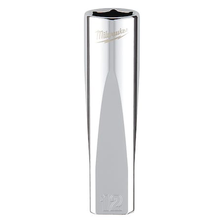 3/8 in. Drive 12mm Metric 6-Point Deep Socket with FOUR FLAT Sides
